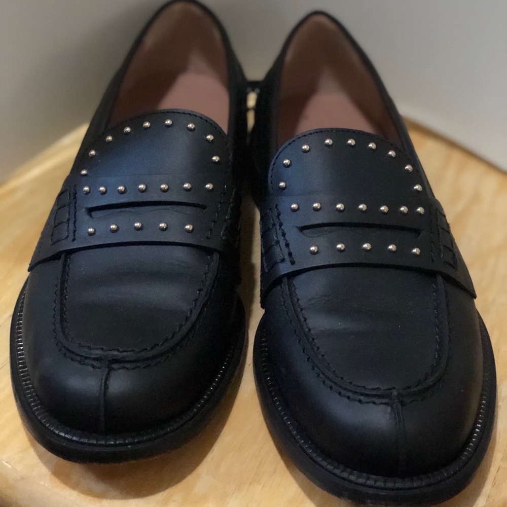 Red Valentino Leather Studded Loafers